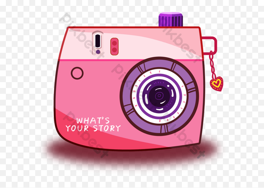 Pink Camera Cartoon Free Buckle Png Images Psd - Mirrorless Camera,Cute Pink Icon