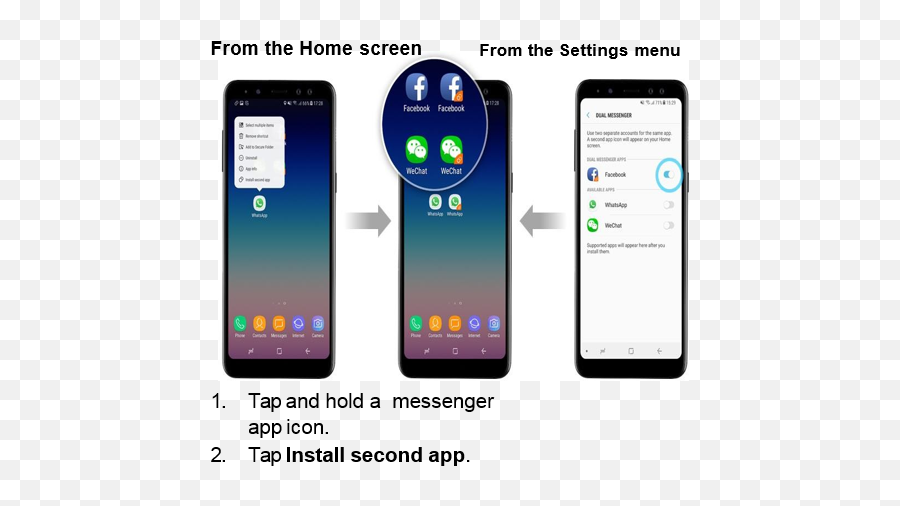 Galaxy A8a8 What Are The Advanced Features And Security - Samsung A8 Menu Png,Facebook Messenger Home Icon