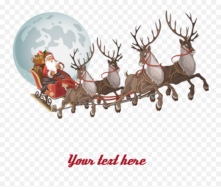 Download And Parade Claus Reindeer Santa 1250033 - Png Transparent Background Santa Sleigh Png,Reindeer Clipart Png