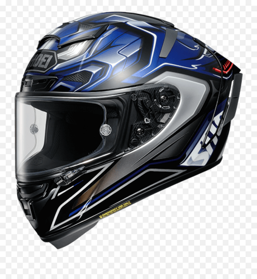 Shoei X - Fourteen Aerodyne Blue Silver Full Face Helmet Shoei X 14 Aerodyne Helmet Png,Icon Airflite Helmet