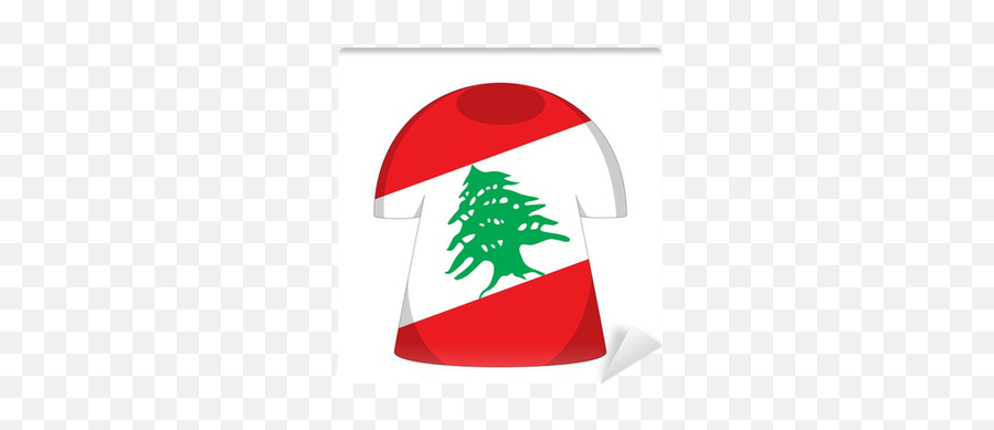 Wall Mural Maillot Liban Drapeau Lebanon Flag - Pixersus Canadian And Lebanese Flag Png,Lebanon Flag Icon