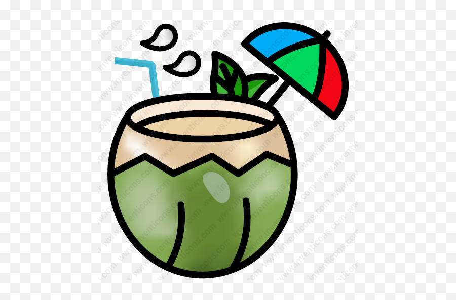 Download Coconut Water Vector Icon Inventicons - Love Coconut In The Beach Png,Drink Icon Png
