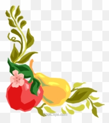 Frame Clipart Fruit - Corner Borders 426x480 Png Fruits