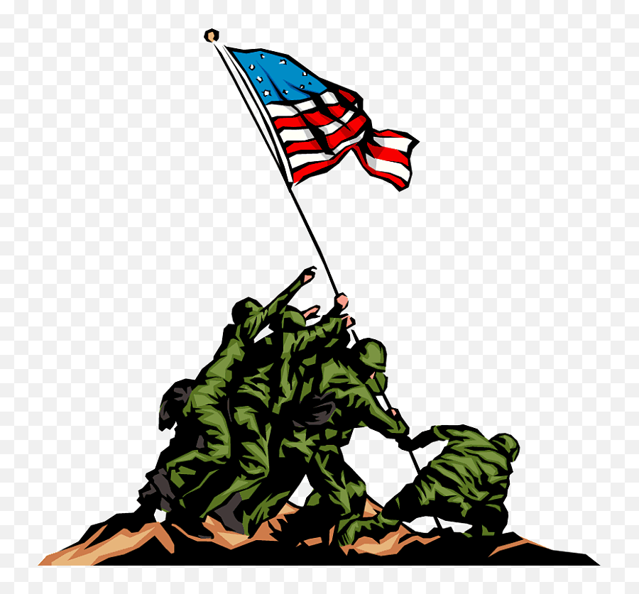 Raising American Flag - Vector Image Clip Art Memorial Day Png,Us Flag Transparent Background