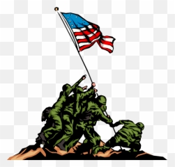 Raising American Flag - Vector Image Clip Art Memorial Day png