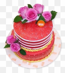 Pink U0026 Red Wedding Cake - Birthday Cake Png,Wedding Cake Png