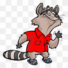 Cartoon Raccoon Png Transparent - Racoon With Red Shirt,Raccoon Png