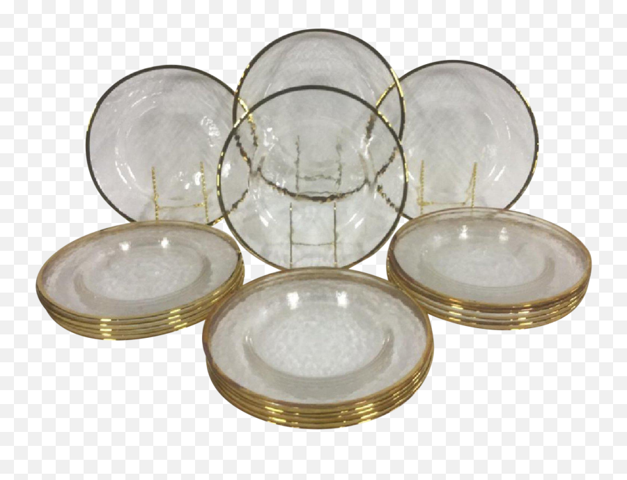Gold Edges Glass Dinner Plates - Plate Png,Dinner Plate Png