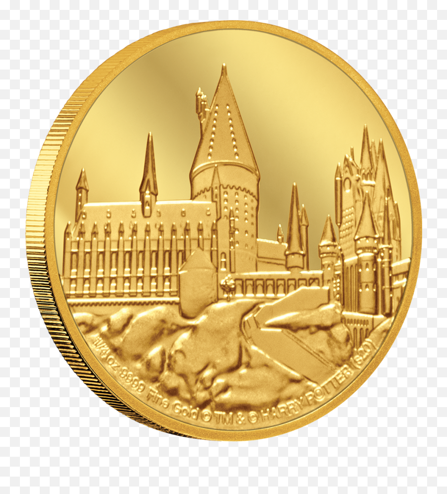 Harry Potter - Hogwarts Castle 14oz Gold Coin Harry Potter Gold Coin Png,Hogwarts Png