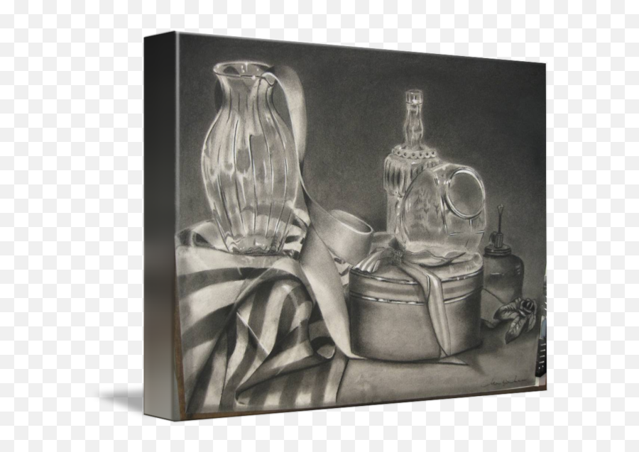 Charcoal Glass And Reflection By Marilyn June - Still Life Photography Png,Glass Reflection Png
