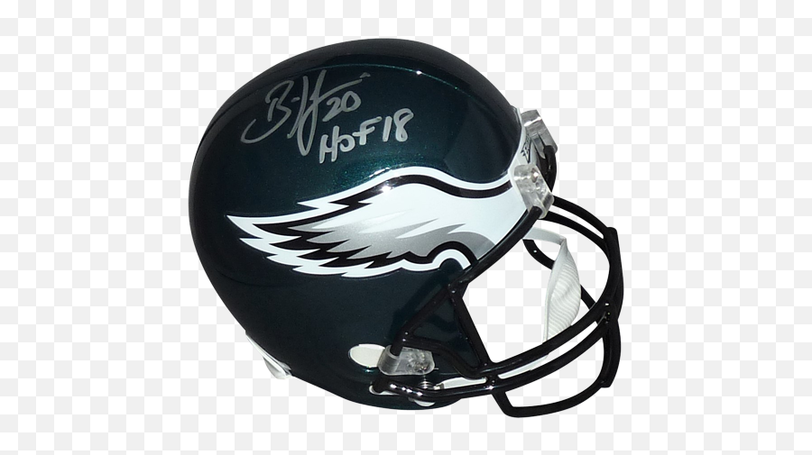 Brian Dawkins Autographed Philadelphia Eagles Deluxe Full - Size Replica Helmet W Hof 18 Sv Face Mask Png,Philadelphia Eagles Helmet Png