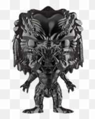 The Predator - Fugitive Predator Gun Metal Pop Vinyl Figure Black Chrome Fugitive Predator Png,Predator Png