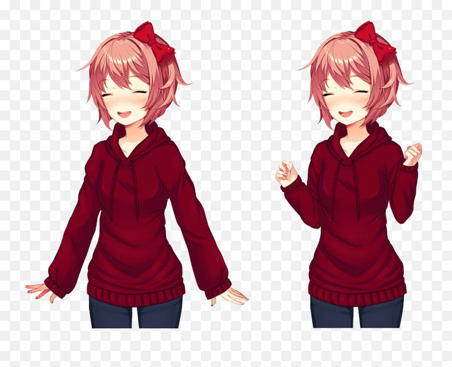 Free To Use Ive Added Another Pose My Sayori Hoodie Edit - Sayori Png,Sayori Hanging Png