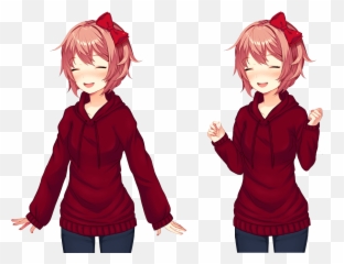 Free To Use Ive Added Another Pose My Sayori Hoodie Edit - Sayori Png,Sayori Hanging Png