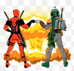 Limited Edition Cheap Daily T Shirts - Boba Fett And Boba Fett And Deadpool Png,Boba Fett Png