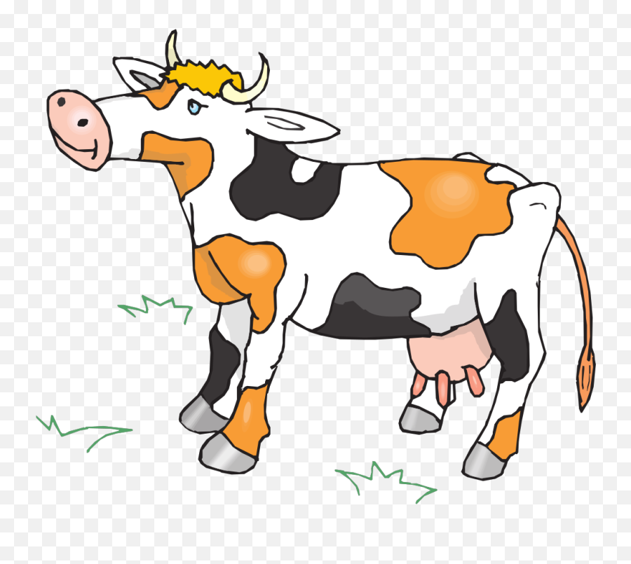 Black White And Orange Cow Png Svg Clip Art For Web - Clipart Gif Animated Animal,Cow Clipart Png