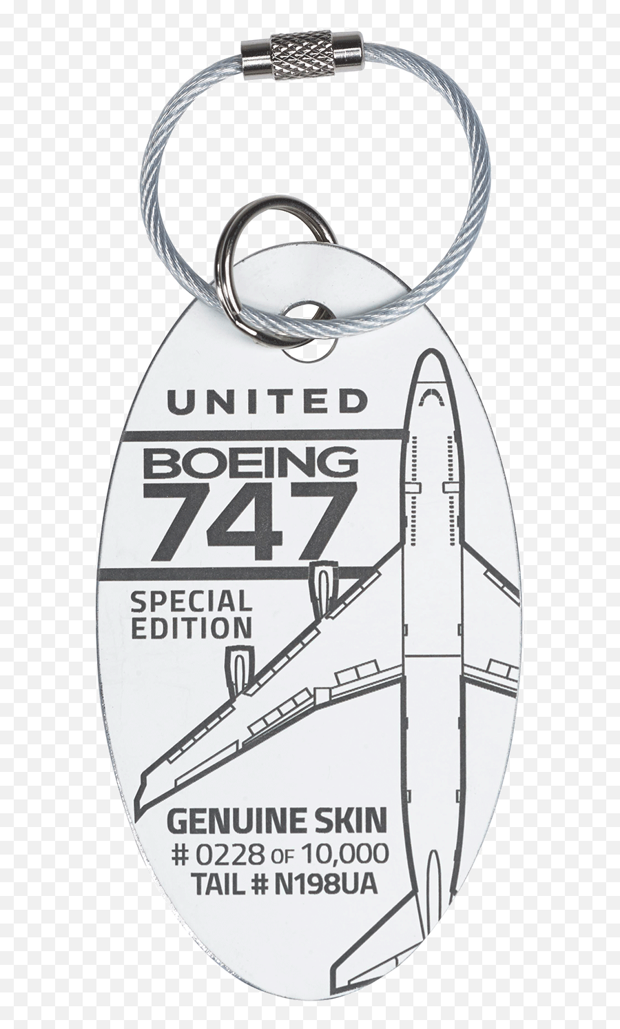 United Airlines Boeing 747 N198ua Planetag - Keychain Png,United Airlines Png