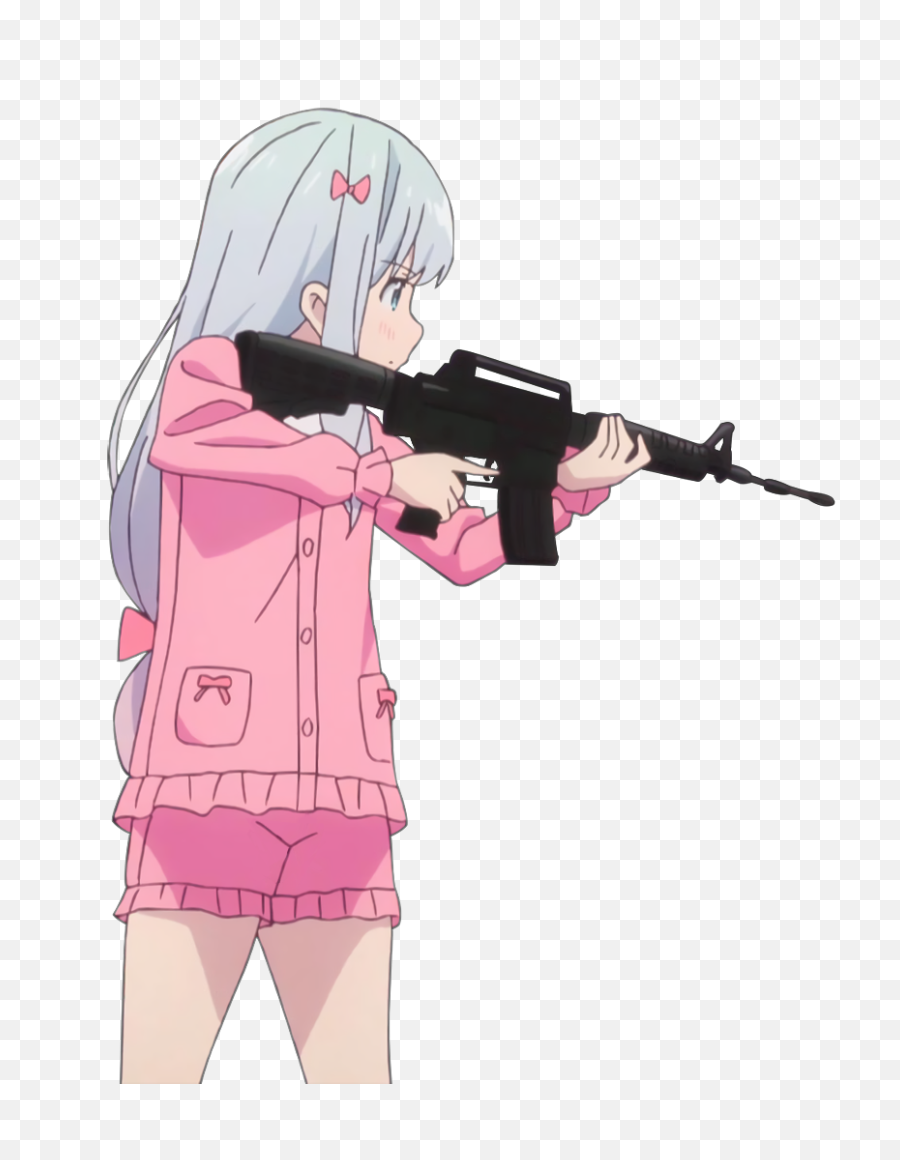 Sagiri From Eromanga - Sensei Png Transparent Background I Anime Girl With Gun Meme,Memes Transparent Background