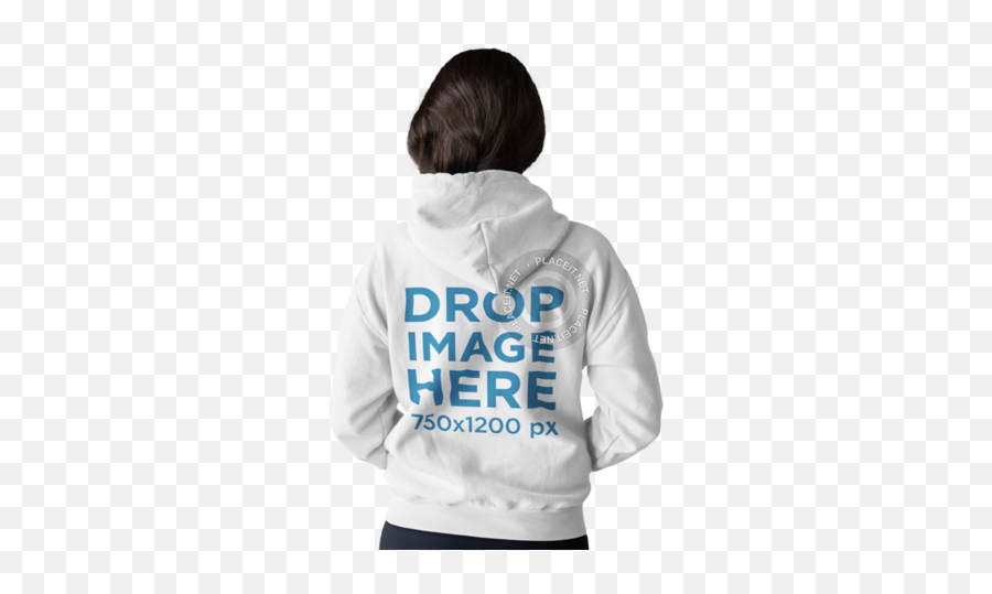 Back Of A Woman Wearing Pullover Hoodie Template - Hoodie Hooded Png,Hoodie Template Png