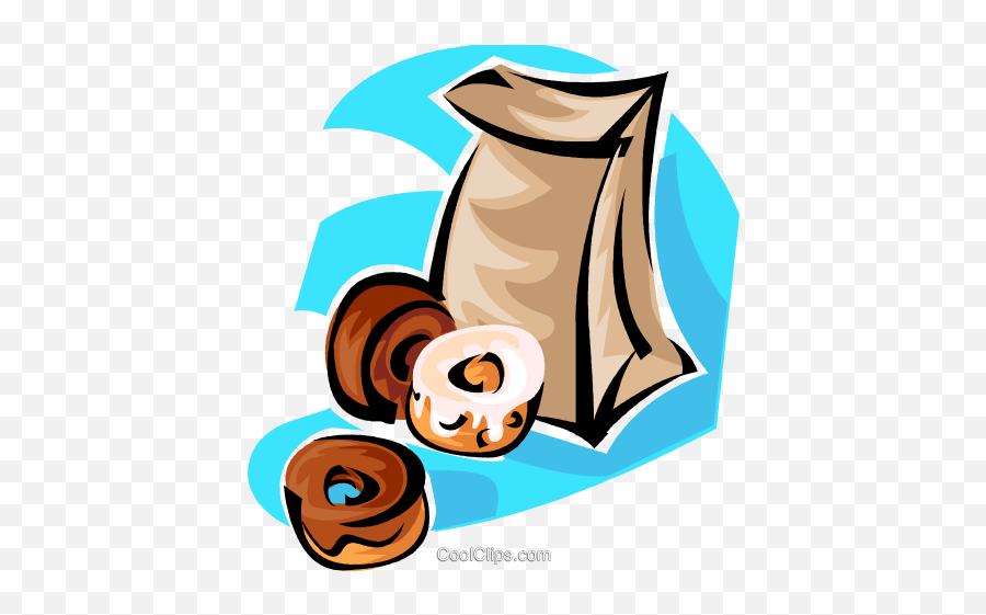 Bag Of Donuts Royalty Free Vector Clip Art Illustration - Bag Of Donuts Clipart Png,Donut Clipart Png