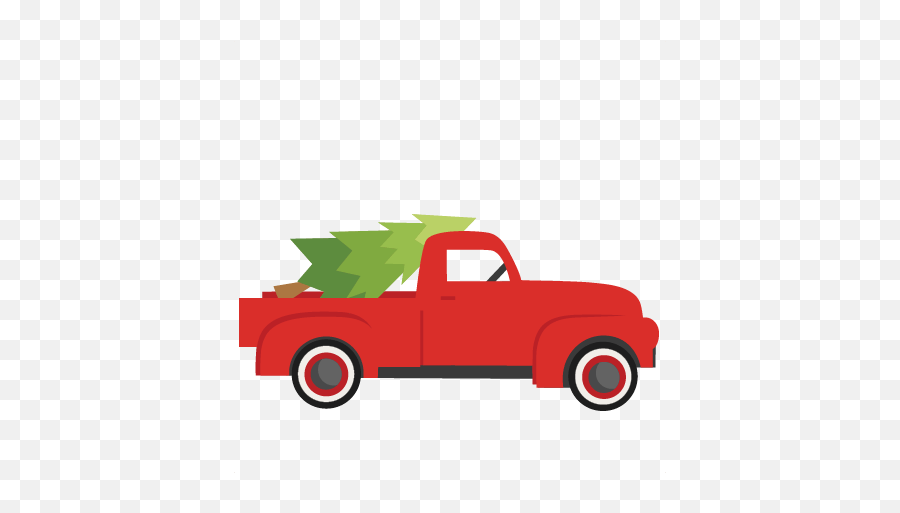 Old Pickup Truck Clipart - Transparent Background Christmas Truck Png,Red Truck Png