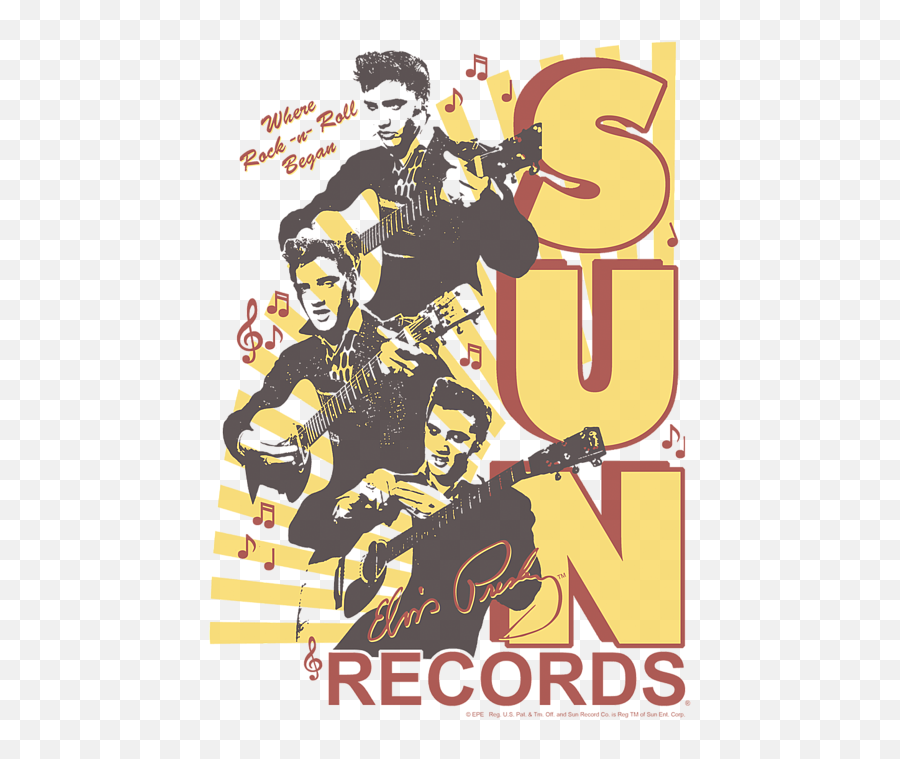 Sun - Tri Elvis Kids Tshirt Jazz Performer Png,Sun Records Logo