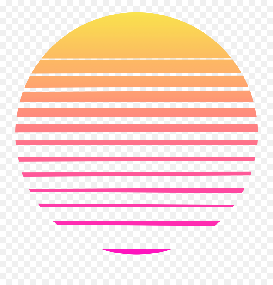 Vaporwave Sun Gradiant Sticker - Red Vaporwave Sun Png,Transparent Vaporwave