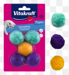 5 Balls With Bell And Long - hair fur Vitakraft png