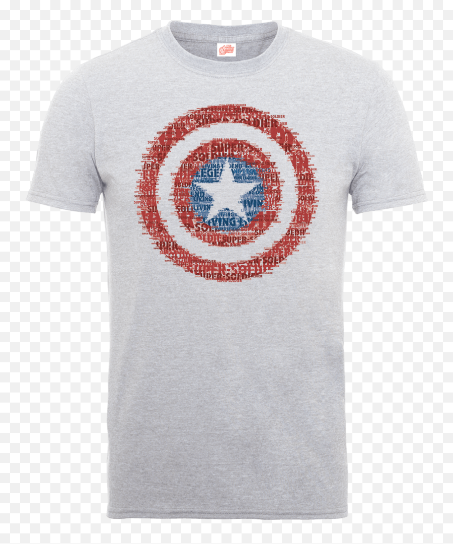 Marvel Avengers Assemble Captain America Super Soldier T - Shirt Grey Escudo Capitan America Camiseta Png,Capitan America Logo