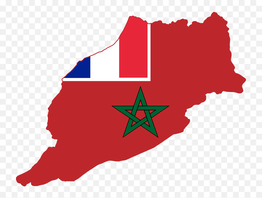 Flag Map Of French Morocco 1912 - 1956 Morocco French French In Morocco History Png,French Flag Png