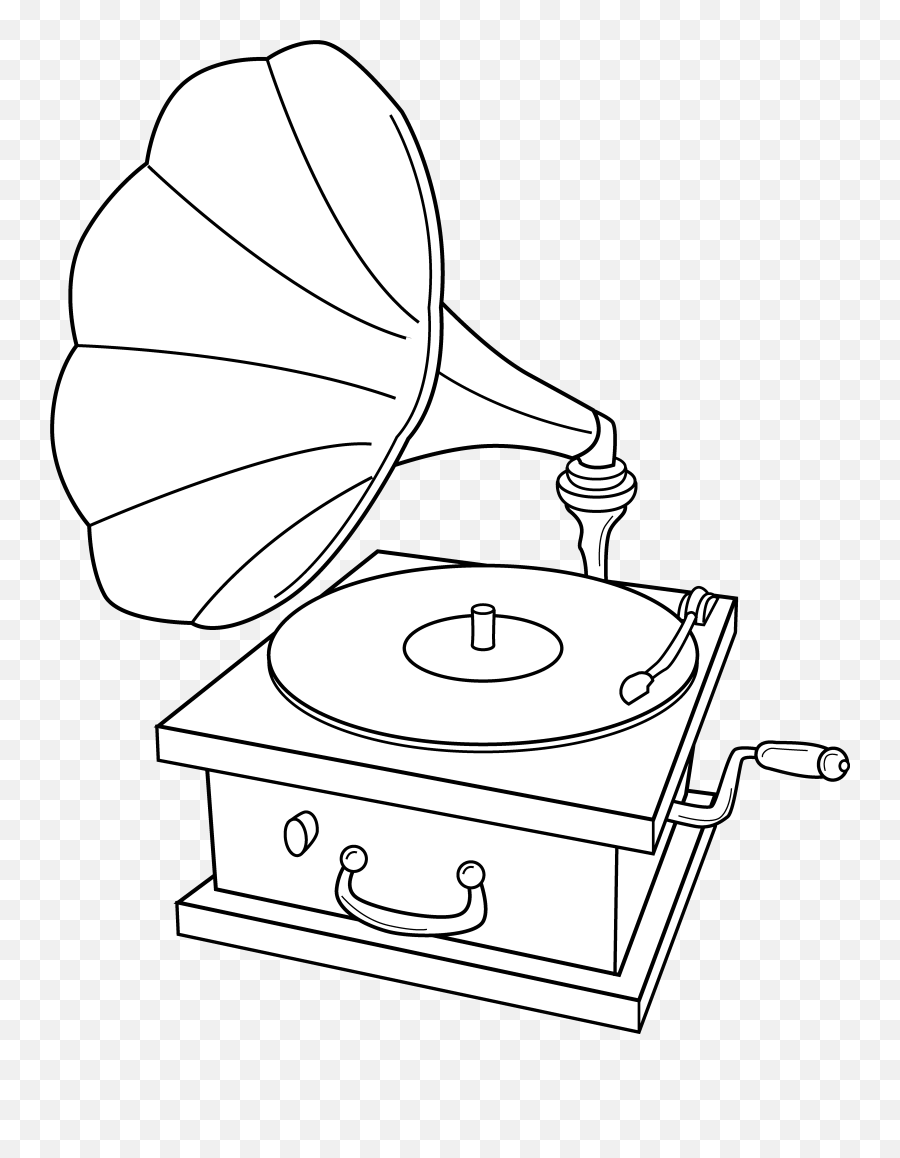 Library Of Record Player Vector Free Png Files - Cartoon Old Fashioned Record Player,Png Phonographic