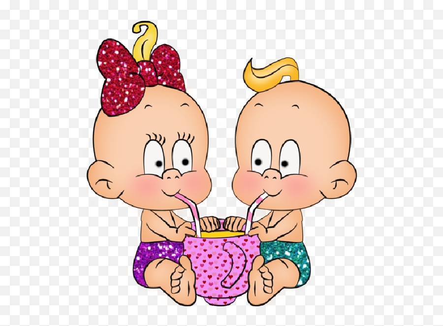 Twins Png - Cartoon Clip Art Baby Girl And Boy,Twins Png