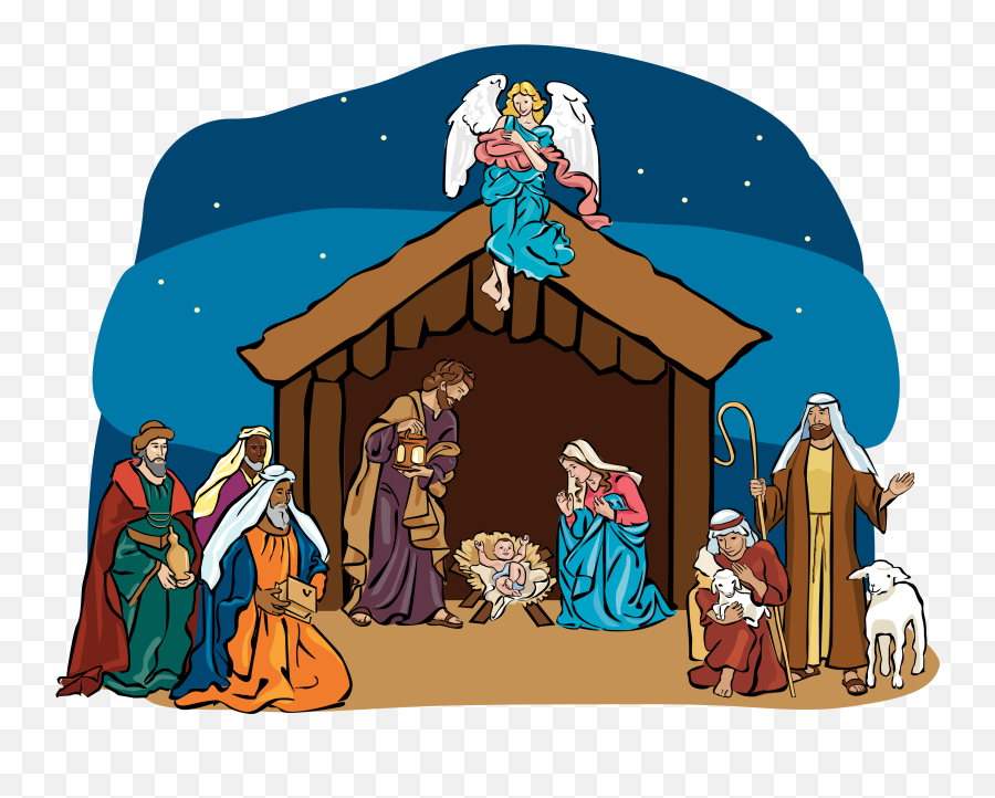 Nativity Scene Clipart - Nativity Scene Full Size Png Three Wise Men Clip Art,Nativity Scene Png