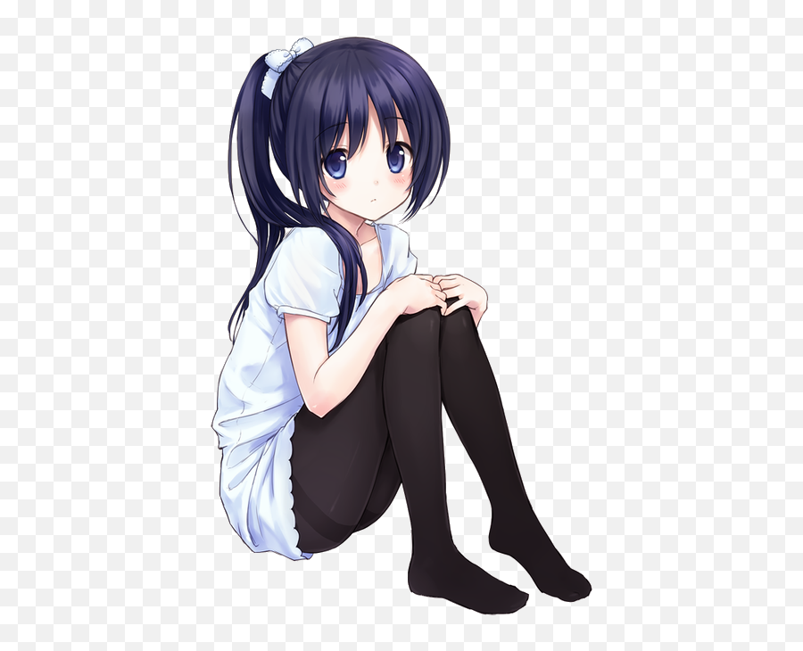 Download Anime Girl Drawing Hd - Transparent Anime Girl Sitting Png,Sad  Anime Girl Png - free transparent png images 
