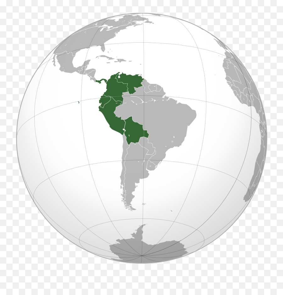 Mapa Colombia Png - Bolivarian Countries South America World Map,South America Png