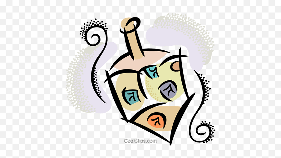 spinning dreidel clipart black