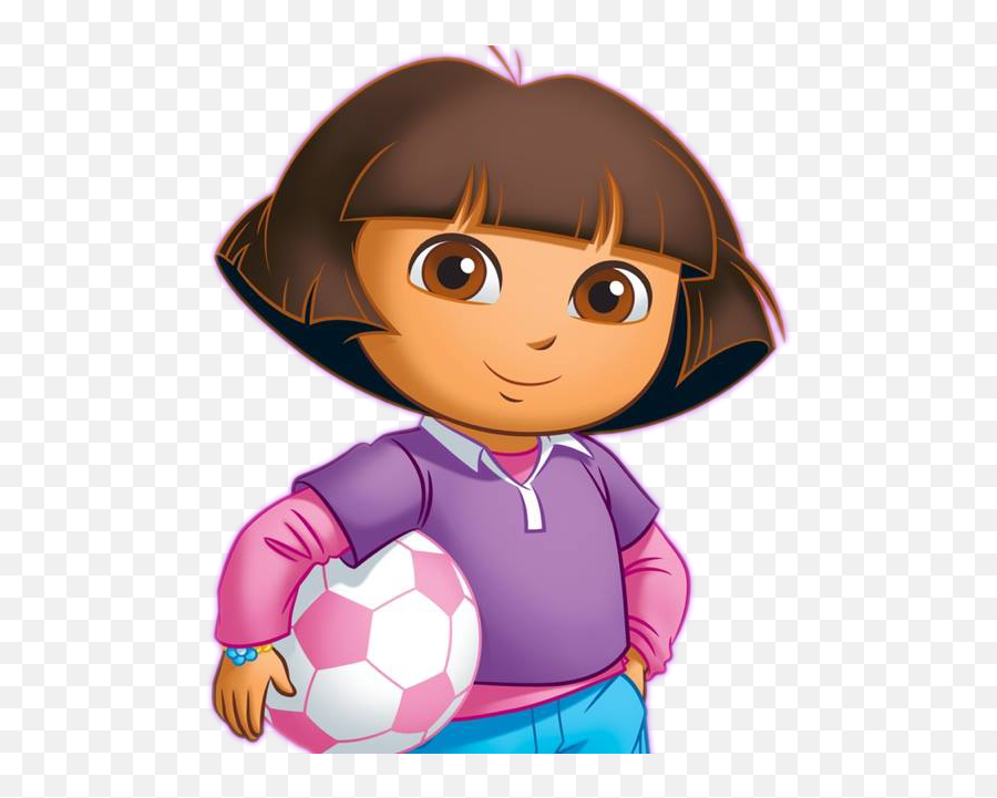 Download Dora Holding Soccer Ball - Dora La Exploradora Cara Dora The Explorer Football Png,Soccerball Png