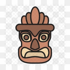 Tiki Icon Of Colored Outline Style - Clip Art Png,Tiki Png
