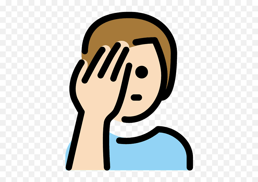 Man Facepalming Emoji Clipart Free Download Transparent - Human Skin Color Png,Facepalm Emoji Png