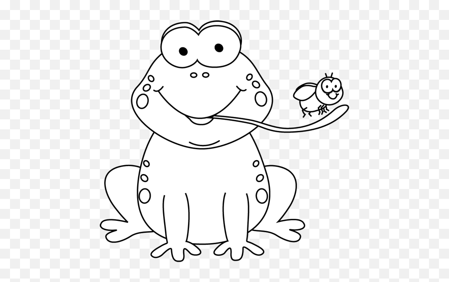 Tree Frog Png Black And White Transparent - Frog Tongue Clipart Black And White,Tree Outline Png