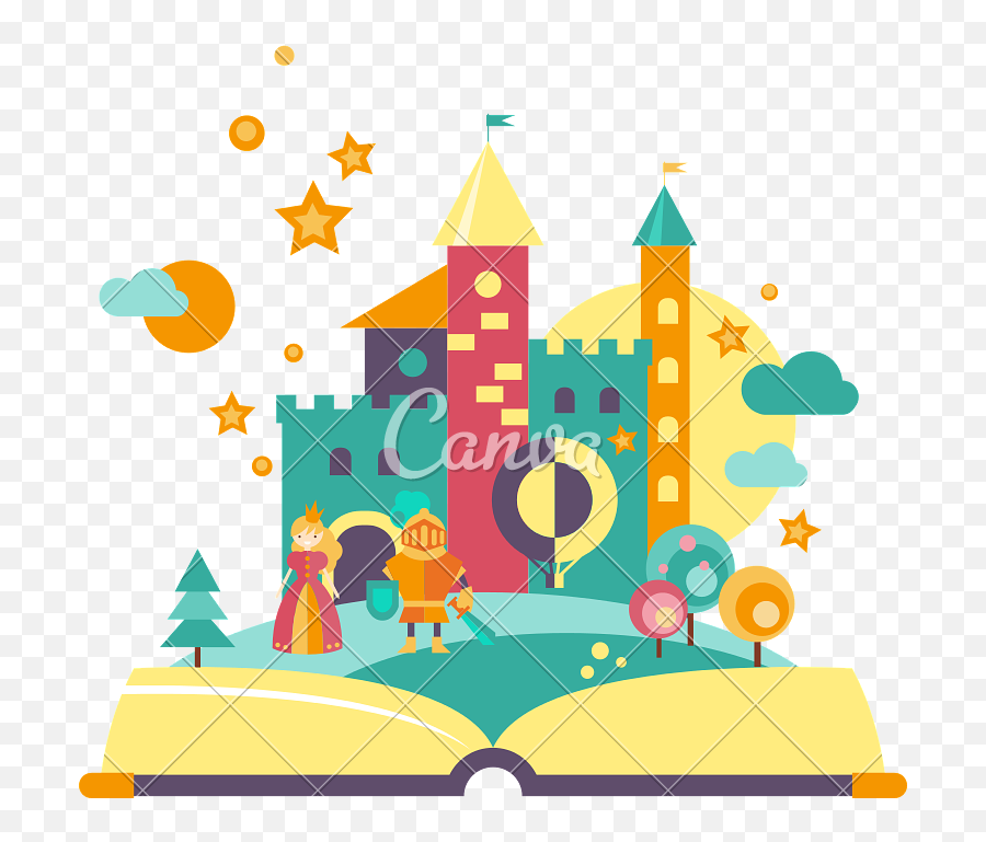 Fairytale Open Book Vector Png - Book Imagination Clipart,Imagination Png