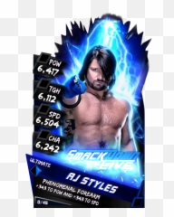 Wrestlemania Aj Styles - Wwe Supercard Aj Styles Card Full Wwe Supercard 6 Cards Png,Aj Styles Png