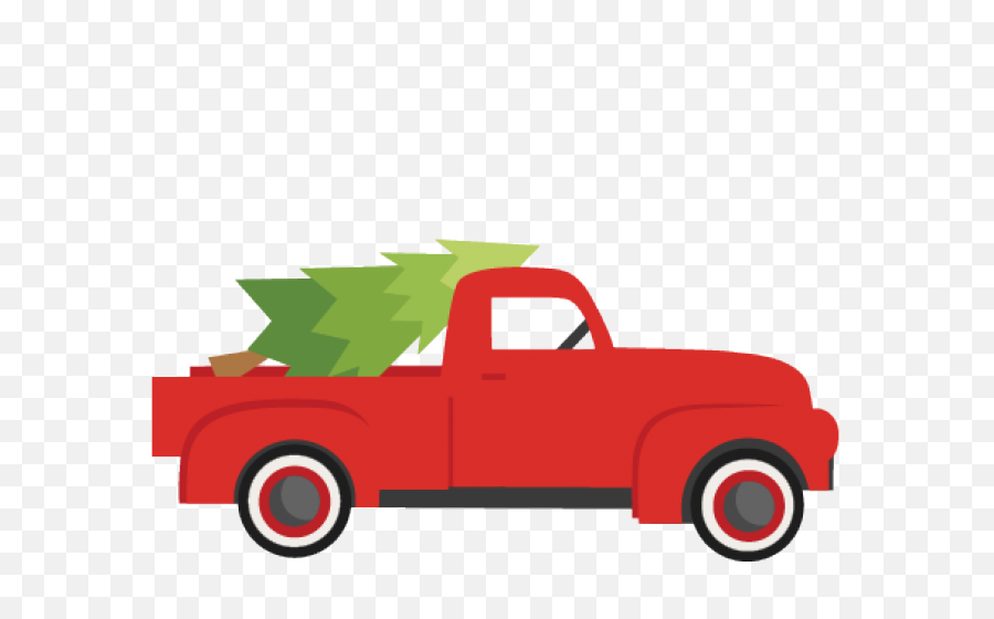 Red Truck Christmas Tree Clipart - Truck With Christmas Tree Clipart Transparent Png,Red Truck Png