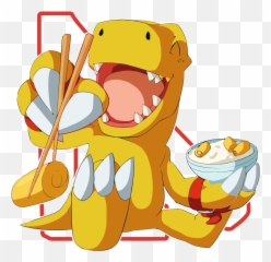 Download Hd Dinosaur Slouchy V - Neck Agumon Tamagoyaki Happy Png,Agumon Png