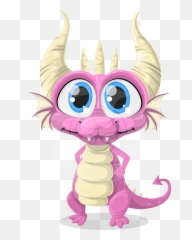 Download Drawn Horns Little Devil - Dragon With Big Eyes PNG Cartoon