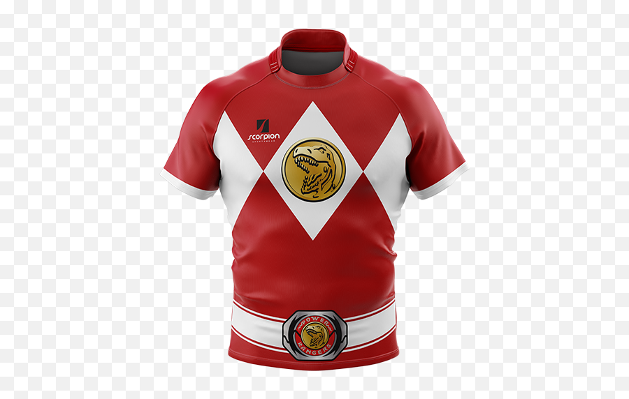 Power Ranger Themed Rugby Shirts Ideal Theme Shirt For Png Red