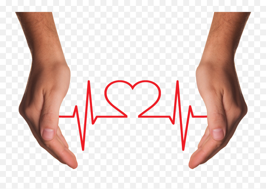 Hands Holding Red Heart With Ecg Line Png Image - Pngpix Estres En La Salud,Red Heart Png
