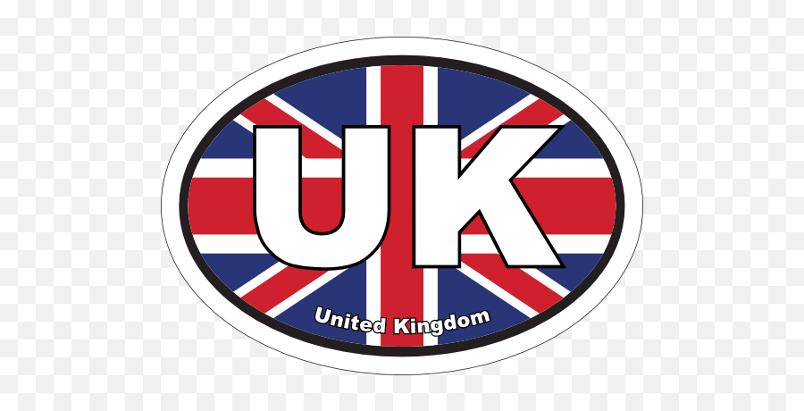 United Kingdom Uk Flag Oval Sticker - Circle Png,Uk Flag Png