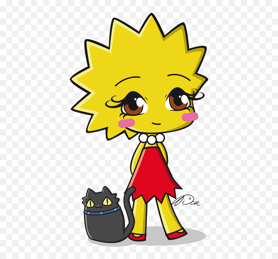 Homer Drawing Lisa Simpson Transparent U0026 Png Clipart Free - Lisa Simpson Kawaii,Lisa Simpson Png