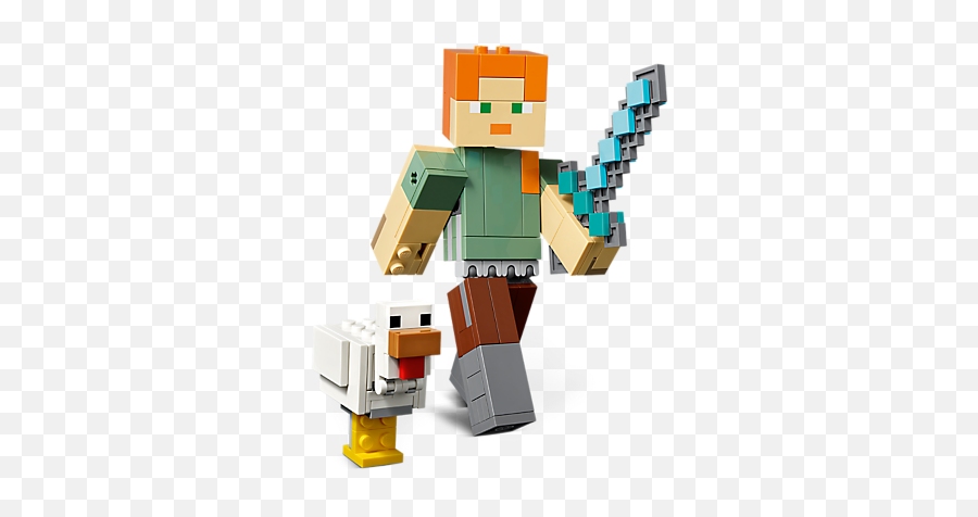Alex Bigfig With Chicken - Lego Minecraft Alex With Chicken Png,Minecraft Chicken Png